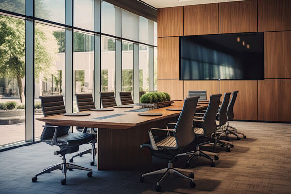 An empty conference room