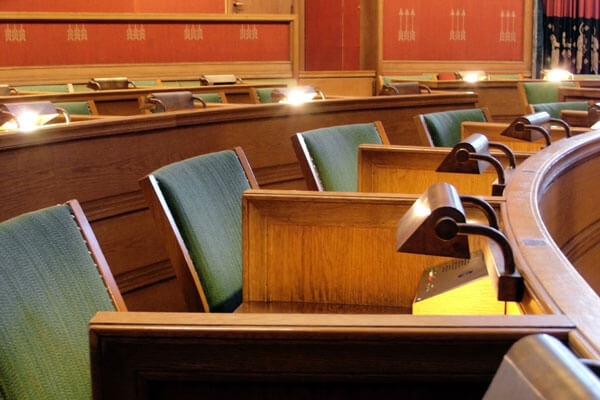 Municipality desks with new audio and microphone setups from Data Projections